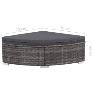 Set mobilier de grădină cu perne, 6 piese, gri, poliratan - Img 9