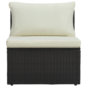 Set mobilier de grădină cu perne, 6 piese, maro, poliratan - Img 10