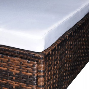Set mobilier de grădină cu perne, 6 piese, maro, poliratan - Img 4