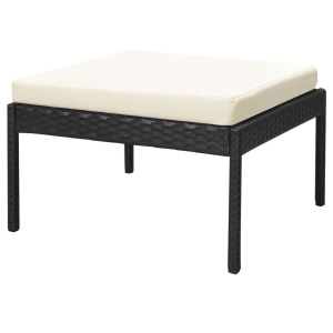 Set mobilier de grădină cu perne, 6 piese, negru, poliratan - Img 6