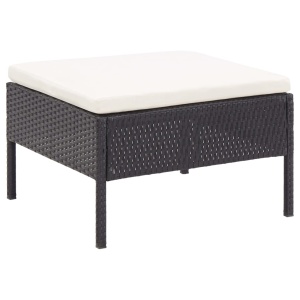 Set mobilier de grădină cu perne, 6 piese, negru, poliratan - Img 10