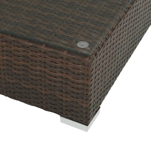 Set mobilier de grădină cu perne, 7 piese, maro, poliratan - Img 7