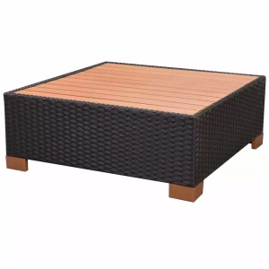Set mobilier de grădină cu perne, 7 piese, negru, poliratan - Img 11