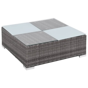 Set mobilier de grădină cu perne, 8 piese, gri, poliratan - Img 12