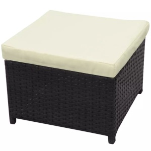 Set mobilier de grădină cu perne, 8 piese, negru, poliratan - Img 8