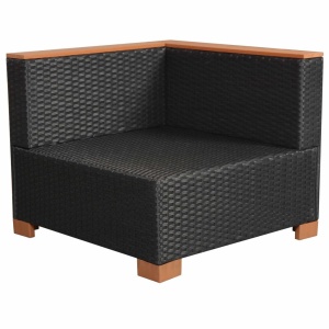 Set mobilier de grădină cu perne, 9 piese, negru, poliratan - Img 9
