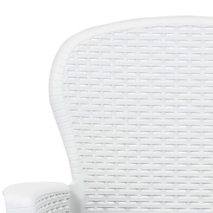 Set mobilier exterior, 5 piese, alb, plastic, aspect ratan - Img 5