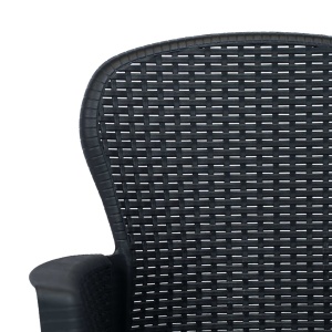 Set mobilier exterior 7 piese antracit plastic aspect ratan - Img 5