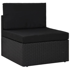 Set mobilier grădină, 8 piese, negru, poliratan - Img 12
