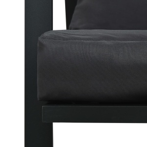Set mobilier grădină cu perne, 4 piese, gri, inchis aluminiu - Img 11