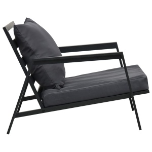 Set mobilier grădină cu perne 5 piese gri inchis aluminiu - Img 12