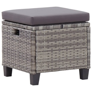 Set mobilier grădină cu perne, 6 piese, gri inchis, poliratan - Img 10