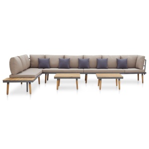 Set mobilier grădină cu perne, 7 piese, lemn masiv de acacia - Img 2
