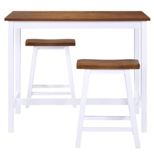 Set mobilier tip bar, masă și scaune, 3 piese, lemn masiv - Img 4