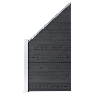 Set panouri gard, 5 pătrate + 1 oblic, gri, 965 x 186 cm, WPC - Img 6
