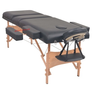 Set taburet și masă de masaj pliabilă in 3 zone, grosime 10 cm, negru - Img 4