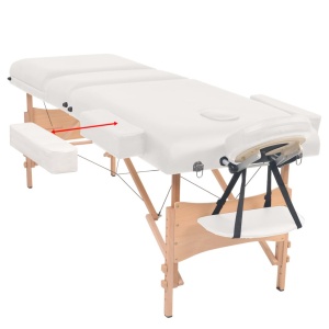 Set taburet și masă masaj pliabilă 3 zone, grosime 10 cm, alb - Img 4