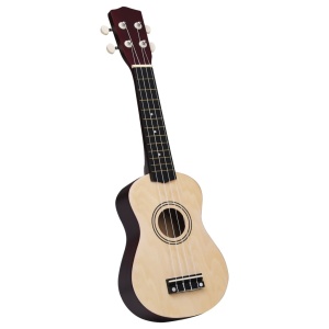 Set ukulele soprano, cu husă, pentru copii, lemn deschis, 21" - Img 8