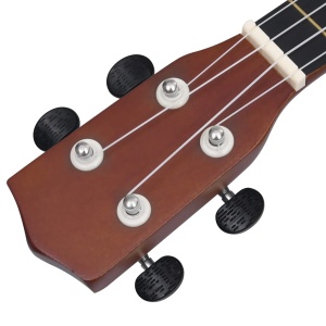 Set ukulele soprano, cu husă, pentru copii, lemn inchis, 23" - Img 7