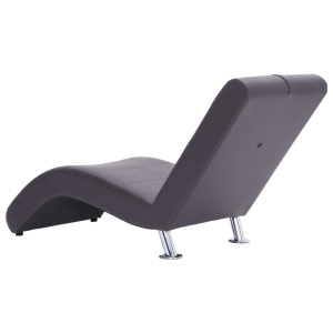 Șezlong cu pernă, gri, piele artificială - Img 5