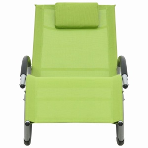 Șezlong cu pernă, verde, textilenă - Img 2