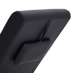 Șezlong de masaj cu pernă, negru, piele artificială - Img 6
