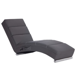 Șezlong de masaj, gri, piele artificială - Img 2