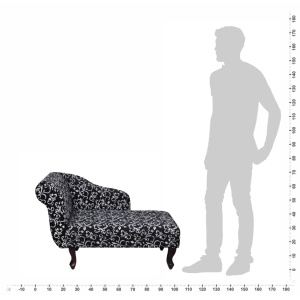 Șezlong, negru și alb, material textil - Img 3