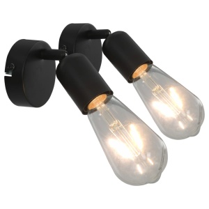 Spoturi luminoase, 2 buc., negru, E27