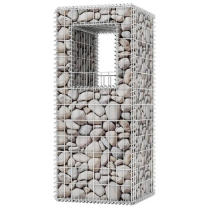 Stâlp coș gabion/jardinieră, oțel, 50 x 50 x 120 cm - Img 3