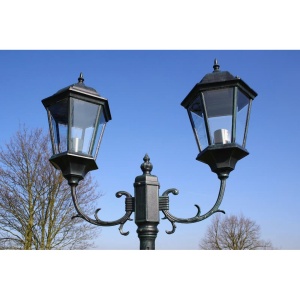 Stâlp lampă grădină 2 brațe verde inchis/negru 230 cm aluminiu - Img 6