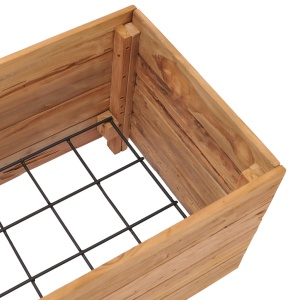 Strat inălțat, 100x40x38 cm, lemn de tec reciclat și oțel - Img 5