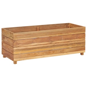 Strat inălțat, 100x40x38 cm, lemn de tec reciclat și oțel - Img 9