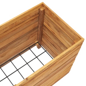Strat inălțat, 100x40x55 cm, lemn de tec reciclat și oțel - Img 5