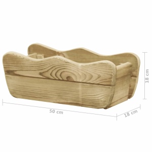 Strat inălțat de grădină, 50x18x18 cm, lemn de pin tratat - Img 4