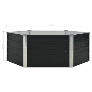 Strat inălțat de grădină antracit 129x129x45 cm oțel galvanizat - Img 5