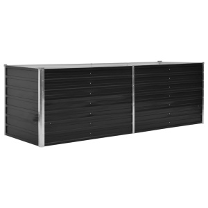Strat inălțat de grădină antracit 240x80x77 cm oțel galvanizat - Img 3