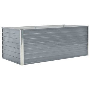 Strat inălțat de grădină, gri, 160x80x45 cm, oțel galvanizat - Img 3