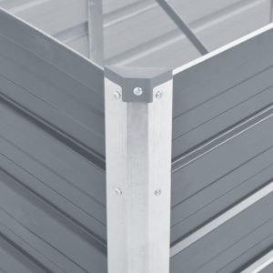 Strat inălțat de grădină, gri, 240x80x45 cm, oțel galvanizat - Img 5