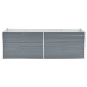 Strat inălțat de grădină, gri, 240x80x77 cm, oțel galvanizat - Img 4