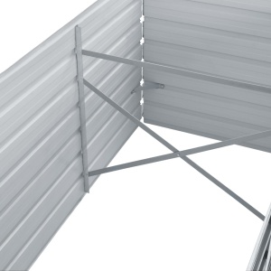 Strat inălțat de grădină, gri, 320 x 80 x 45 cm oțel galvanizat - Img 2