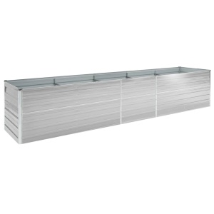 Strat inălțat de grădină, gri, 400x80x45 cm, oțel galvanizat - Img 2
