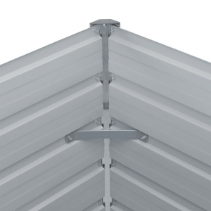 Strat inălțat de grădină, gri, 400x80x77 cm, oțel galvanizat - Img 6