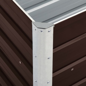 Strat inălțat de grădină maro 240 x 40 x 45 cm oțel galvanizat - Img 2