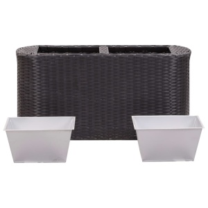 Strat inălțat de grădină negru 80x25x40 cm poliratan - Img 3