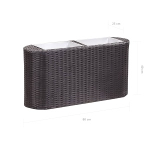Strat inălțat de grădină negru 80x25x40 cm poliratan - Img 6