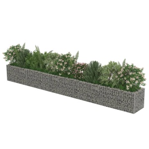 Strat inălțat gabion, 450 x 50 x 50 cm, oțel galvanizat - Img 3