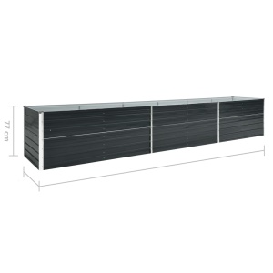 Strat inălțat grădină, antracit, 480x80x77 cm, oțel galvanizat - Img 5