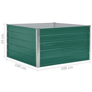 Strat inălțat grădină, verde, 100x100x45 cm, oțel galvanizat - Img 5