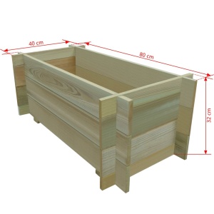 Strat inălțat legume grădină, 80 cm, lemn de pin tratat - Img 4
